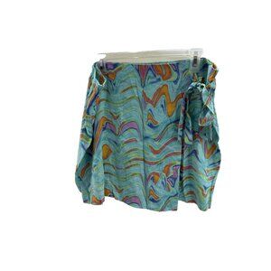Wild Fable Skirt Womens 2XL Multicolor Swirl Print Wrap Style Linen Blend